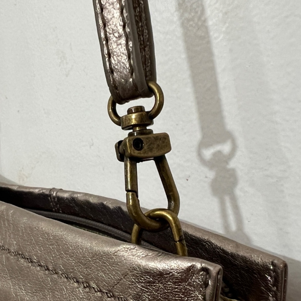 The Sak Bag gunmetal color Purse Crossbody Or Clutch with multicolor interior - Picture 10 of 15